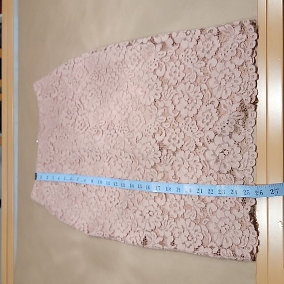 H&M Size 4 Dusty Rose Lace Pencil Skirt. Mini Lining, Gently Used Condition - Picture 5 of 9